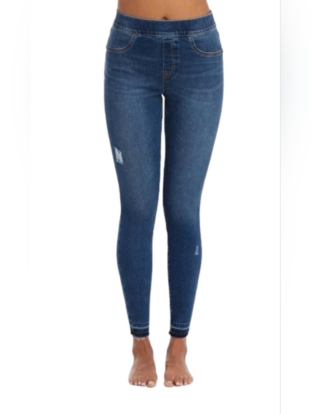 Spanx Distressed Skinny Jeans Size Medium High Rise Slim Built In